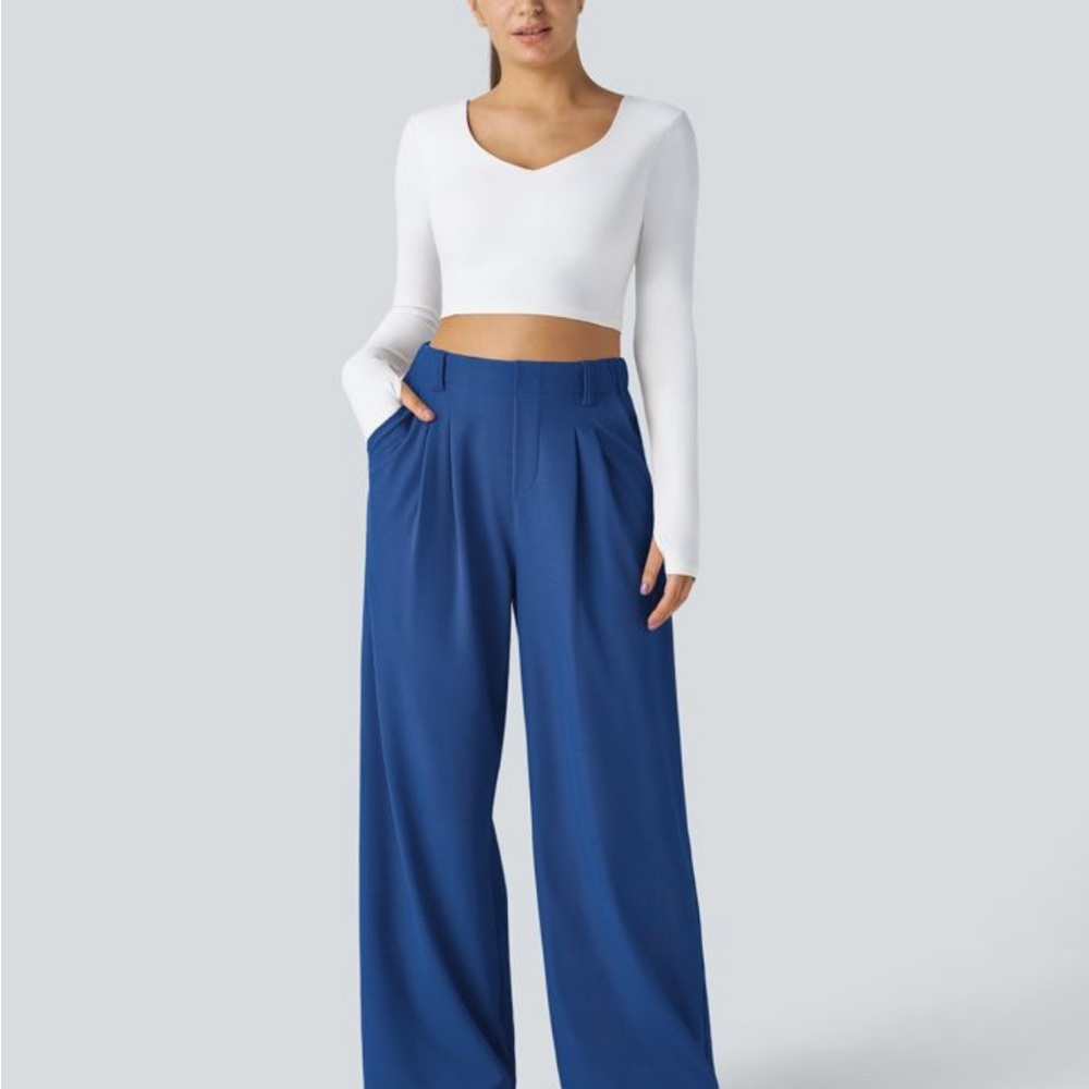 Halara Flex™ High Waisted Pocket Wide Leg Waffle Work Pants